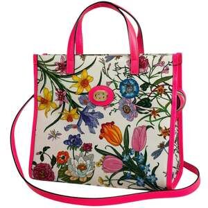 GUCCI Pink Canvas Shoulder Bag